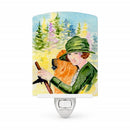 Lady driving with her Chow Chow Ceramic Night Light Compact, UL-Certified, Ideal for Bedroom, Bathroom, Nursery, Hallway, Kitchen, 6x4x3, Multicolor