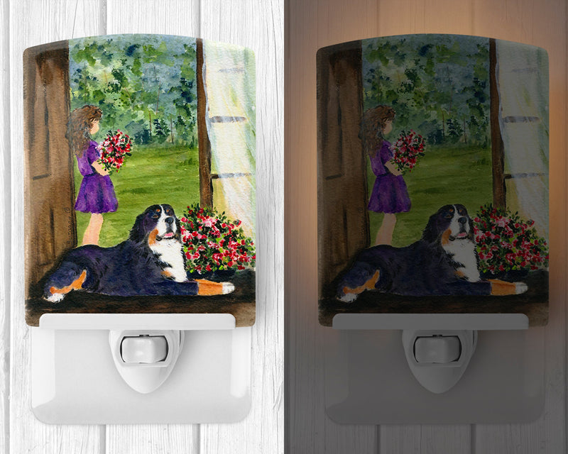 Little Girl with her Bernese Mountain Dog Ceramic Night Light SS8535CNL