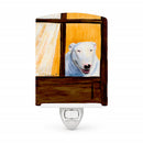 Bull Terrier Ceramic Night Light Compact, UL-Certified, Ideal for Bedroom, Bathroom, Nursery, Hallway, Kitchen, 6x4x3, Multicolor