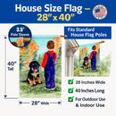 Tibetan Mastiff House Flag 28x40 Porch Sleeve Pole Decorative Outside Yard Banner Artwork Wall Hanging, Polyester