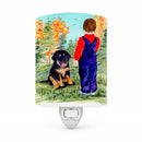 Tibetan Mastiff Ceramic Night Light Compact, UL-Certified, Ideal for Bedroom, Bathroom, Nursery, Hallway, Kitchen, 6x4x3, Multicolor