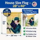 Lady driving with her Briard House Flag 28x40 Porch Sleeve Pole Decorative Outside Yard Banner Artwork Wall Hanging, Polyester