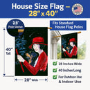 Lady driving with her Rottweiler House Flag 28x40 Porch Sleeve Pole Decorative Outside Yard Banner Artwork Wall Hanging, Polyester