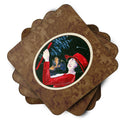 Lady driving with her Rottweiler Foam Coasters Set of 4 Cup Coasters for Indoor Outdoor, Tabletop Protection, Anti Slip, Mouse pad Material