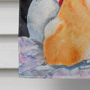 Snowman with Chow Chow House Flag 28x40 Porch Sleeve Pole Decorative Outside Yard Banner Artwork Wall Hanging, Polyester