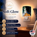 Snowman with Lakeland Terrier Ceramic Night Light Compact, UL-Certified, Ideal for Bedroom, Bathroom, Nursery, Hallway, Kitchen, 6x4x3, Multicolor