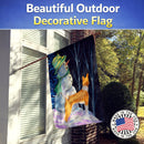 Snowman with Basenji House Flag 28x40 Porch Sleeve Pole Decorative Outside Yard Banner Artwork Wall Hanging, Polyester