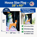 Snowman with Basenji House Flag 28x40 Porch Sleeve Pole Decorative Outside Yard Banner Artwork Wall Hanging, Polyester