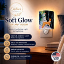 Snowman with Basenji Ceramic Night Light Compact, UL-Certified, Ideal for Bedroom, Bathroom, Nursery, Hallway, Kitchen, 6x4x3, Multicolor