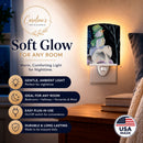 Snowman with Keeshond Ceramic Night Light Compact, UL-Certified, Ideal for Bedroom, Bathroom, Nursery, Hallway, Kitchen, 6x4x3, Multicolor