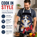 Bernese Mountain Dog Apron Cooking Kitchen Server Baking Crafts Gardening for Adult Women Men, Unisex, Large, Multicolor