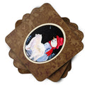 Samoyed Foam Coasters Set of 4 Cup Coasters for Indoor Outdoor, Tabletop Protection, Anti Slip, Mouse pad Material