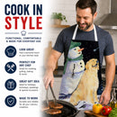 Golden Retriever Apron Cooking Kitchen Server Baking Crafts Gardening for Adult Women Men, Unisex, Large, Multicolor