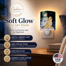 Golden Retriever Ceramic Night Light Compact, UL-Certified, Ideal for Bedroom, Bathroom, Nursery, Hallway, Kitchen, 6x4x3, Multicolor