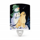Golden Retriever Ceramic Night Light Compact, UL-Certified, Ideal for Bedroom, Bathroom, Nursery, Hallway, Kitchen, 6x4x3, Multicolor