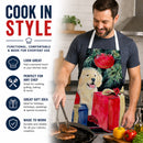 Golden Retriever Apron Cooking Kitchen Server Baking Crafts Gardening for Adult Women Men, Unisex, Large, Multicolor