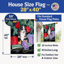 Bernese Mountain Dog House Flag 28x40 Porch Sleeve Pole Decorative Outside Yard Banner Artwork Wall Hanging, Polyester