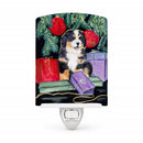 Bernese Mountain Dog Ceramic Night Light Compact, UL-Certified, Ideal for Bedroom, Bathroom, Nursery, Hallway, Kitchen, 6x4x3, Multicolor