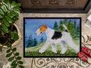 Fox Terrier Doormat Indoor Outdoor 24H X 36W Front Door Mat Rugs for Entryway, Non Slip Washable Low Pile,