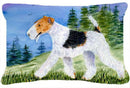 Fox Terrier Decorative Throw Pillow 12x16 Indoor Outdoor Accent Cushion, Fabric Cover with Insert for Sofa, Bed, Porch & Living Room