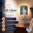 Bearded Collie Ceramic Night Light Compact, UL-Certified, Ideal for Bedroom, Bathroom, Nursery, Hallway, Kitchen, 6x4x3, Multicolor