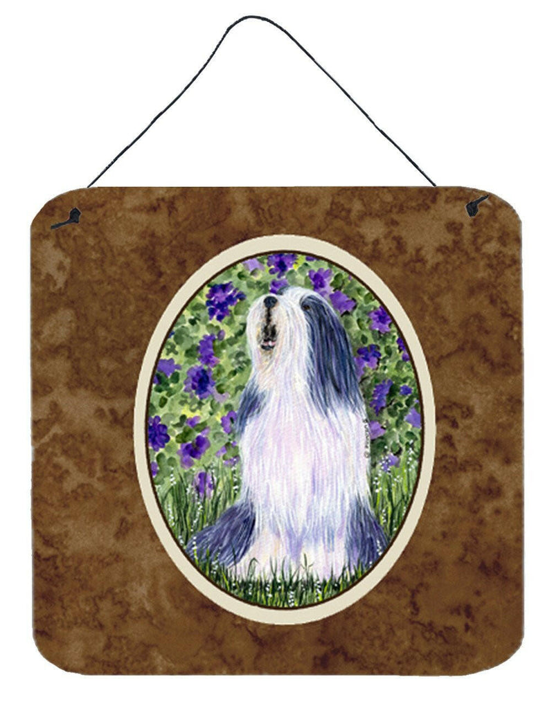 Bearded Collie Aluminium Metal Wall or Door Hanging Prints