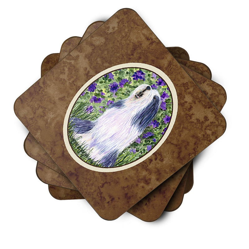 Set of 4 Bearded Collie Foam Coasters