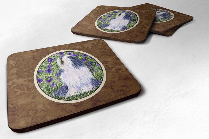 Set of 4 Bearded Collie Foam Coasters