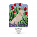 Golden Retriever Ceramic Night Light Compact, UL-Certified, Ideal for Bedroom, Bathroom, Nursery, Hallway, Kitchen, 6x4x3, Multicolor