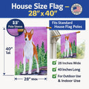 Basenji House Flag 28x40 Porch Sleeve Pole Decorative Outside Yard Banner Artwork Wall Hanging, Polyester
