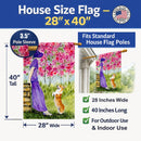 Corgi House Flag 28x40 Porch Sleeve Pole Decorative Outside Yard Banner Artwork Wall Hanging, Polyester