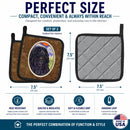 Puli Pot Holder Set of 2 Heat Resistant Quilted Hot Pads 7.5 x 7.5 Inch, Insulated Kitchen Trivets for Cooking & Baking