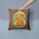 Irish Setter Decorative Throw Pillow 14x14 Indoor Outdoor Accent Cushion, Fabric Cover with Insert for Sofa, Bed, Porch & Living Room
