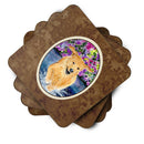 Golden Retriever Foam Coasters Set of 4 Cup Coasters for Indoor Outdoor, Tabletop Protection, Anti Slip, Mouse pad Material