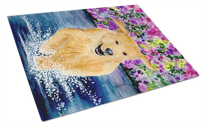 Golden Retriever Glass Cutting Board Large