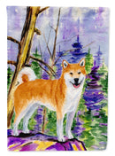 Shiba Inu House Flag 28x40 Porch Sleeve Pole Decorative Outside Yard Banner Artwork Wall Hanging, Polyester
