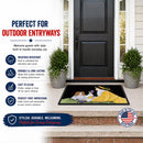 Papillon Doormat Indoor Outdoor 18H X 27W Front Door Mat Rugs for Entryway, Non Slip Washable