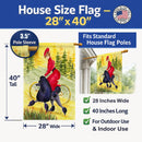 Poodle House Flag 28x40 Porch Sleeve Pole Decorative Outside Yard Banner Artwork Wall Hanging, Polyester