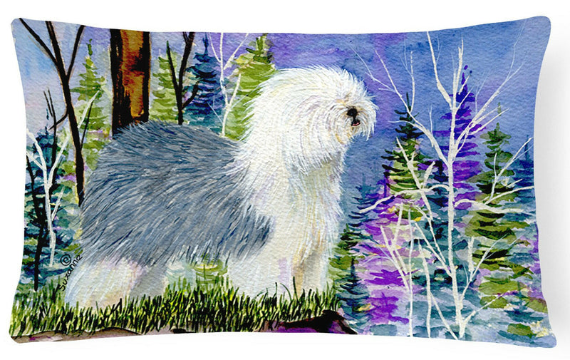 Old English Sheepdog Decorative   Canvas Fabric Pillow