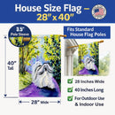 Tibetan Terrier House Flag 28x40 Porch Sleeve Pole Decorative Outside Yard Banner Artwork Wall Hanging, Polyester