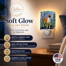 Boxer Ceramic Night Light Compact, UL-Certified, Ideal for Bedroom, Bathroom, Nursery, Hallway, Kitchen, 6x4x3, Multicolor