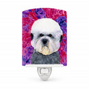 Dandie Dinmont Terrier Ceramic Night Light Compact, UL-Certified, Ideal for Bedroom, Bathroom, Nursery, Hallway, Kitchen, 6x4x3, Multicolor