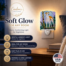 Whippet Ceramic Night Light Compact, UL-Certified, Ideal for Bedroom, Bathroom, Nursery, Hallway, Kitchen, 6x4x3, Multicolor