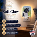 Akita Ceramic Night Light Compact, UL-Certified, Ideal for Bedroom, Bathroom, Nursery, Hallway, Kitchen, 6x4x3, Multicolor