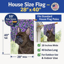 French Bulldog House Flag 28x40 Porch Sleeve Pole Decorative Outside Yard Banner Artwork Wall Hanging, Polyester