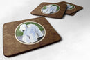 Bedlington Terrier Foam Coasters Set of 4 Cup Coasters for Indoor Outdoor, Tabletop Protection, Anti Slip, Mouse pad Material