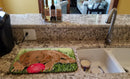 Curly Coated Retriever Dish Drying Mat Absorbent Dish Drying Mat Pad for Kitchen Counter Dish Drainer Mat for Countertop, 14 x 21", Multicolor