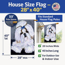 Shih Tzu House Flag 28x40 Porch Sleeve Pole Decorative Outside Yard Banner Artwork Wall Hanging, Polyester