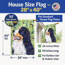 Bernese Mountain Dog House Flag 28x40 Porch Sleeve Pole Decorative Outside Yard Banner Artwork Wall Hanging, Polyester