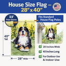 Bernese Mountain Dog House Flag 28x40 Porch Sleeve Pole Decorative Outside Yard Banner Artwork Wall Hanging, Polyester